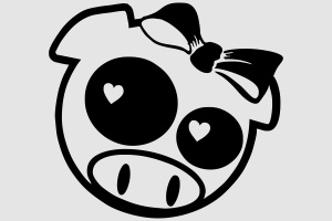 Наклейка - Subaru Pig Girl