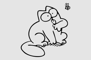 Наклейка - Кот и пчёлка