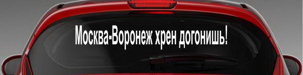 Наклейка "Мосвка - Воронеж хрен догонишь!"