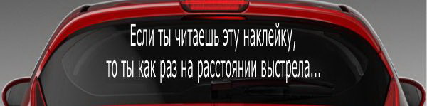 Наклейка "Если ты читаешь эту наклейку, то ты как раз на расстоянии выстрела"