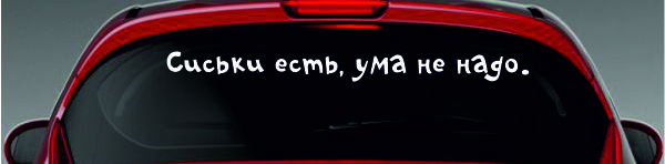 Наклейка - Сиськи есть, ума не надо