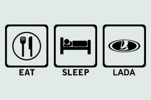 Наклейка - Eat, sleep, Lada