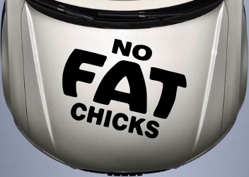 Виниловая наклейка на капот -  No FAT Chicks