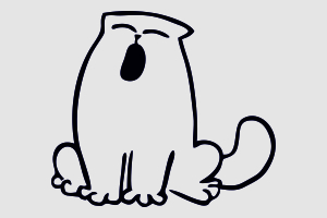 Рисунок зевающий кот