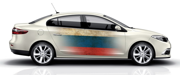 Винилография на светлый авто - Российски флаг