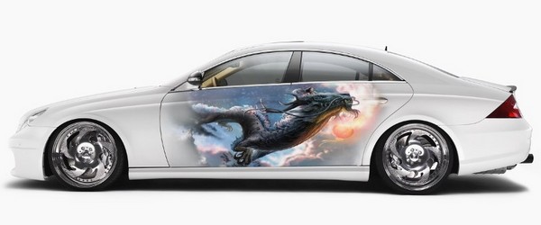 Винилография на светлый авто - Дракон