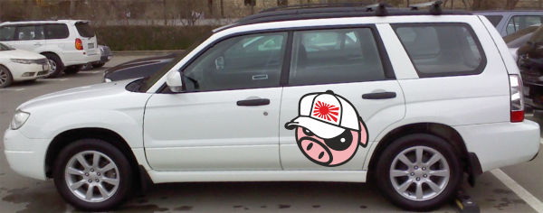 Винил на борта - Pig in cap