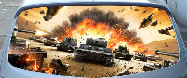 Винилография на заднее стекло - World of tanks 2