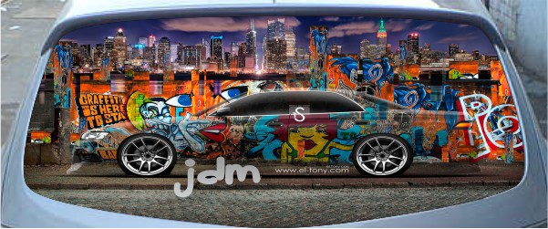 Винилография на заднее стекло - JDM 4