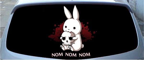 Винилография на заднее стекло - Nom Nom Nom