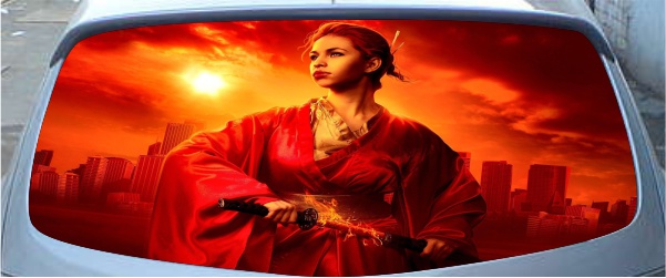 Винилография на заднее стекло - Samurai Girl