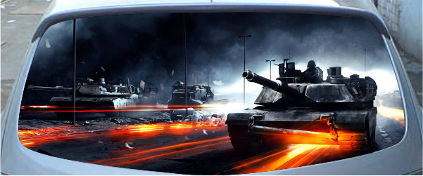 Винилография на заднее стекло - World of tanks 3